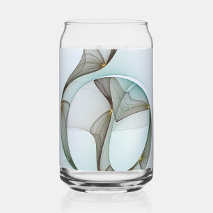 Verre Canette Élégance Abstraite Moderne Turquoise Brun Or