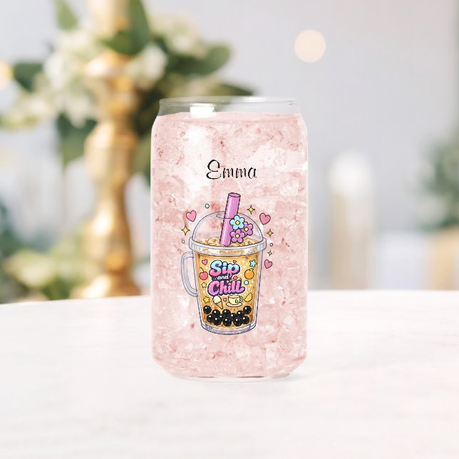 Verre Canette élégance du bubble tea esthétique fantaisiste sur  (Insitu (Mariage))