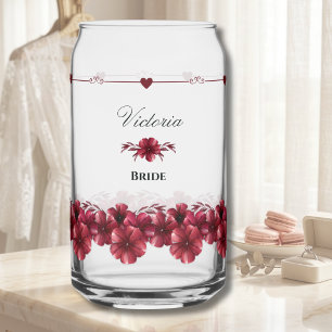 Verre Canette Élégant Cadeau de Mariée Automne Bordeaux Mariage