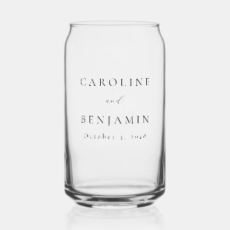 Verre Canette Élégant minimaliste crème ivoire Mariage de callig