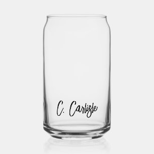 Verre Canette Élégant Moderne Écriture Manuscrite Personnalisée