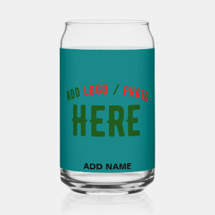 VERRE CANETTE ÉLÉGANT MODERNE PERSONNALISÉ TURQUOISE VERT VÉRIFI