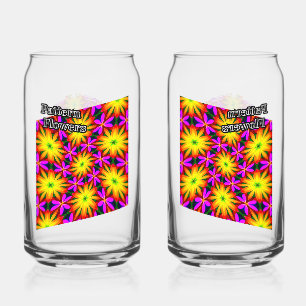 Verre Canette Élégant Motif à fleurs orange