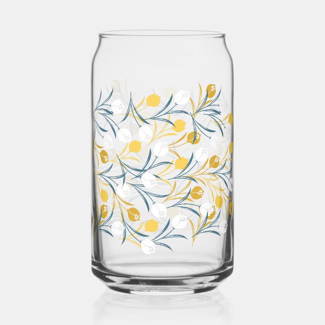 Verre Canette Élégant motif floral de Tulipe (Recto)