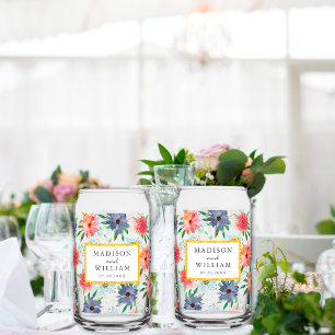 Verre Canette Élégant printemps bohème chic verdure fleur sauvag