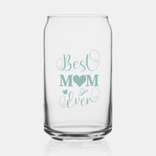 Verre Canette Élégant script turquoise "Best Mom Ever"