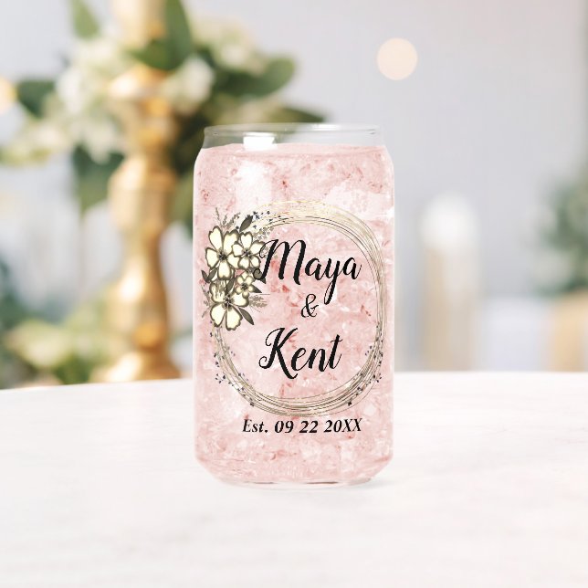 Verre Canette Elégante couronne de fleurs Parties scintillant de (Insitu (Mariage))