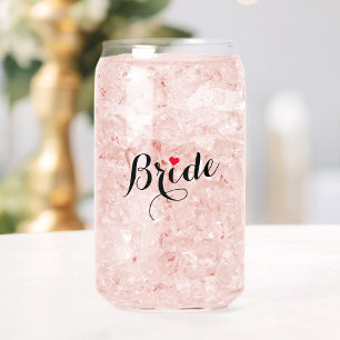 Verre Canette Élégante mariée chic Red Heart Mariage Bachelorett