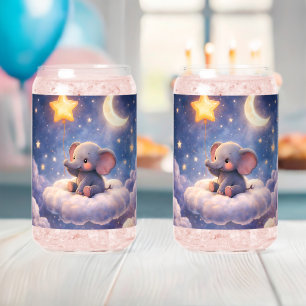 Verre Canette Éléphant rêveur et étoiles de minuit pot de 16 onc