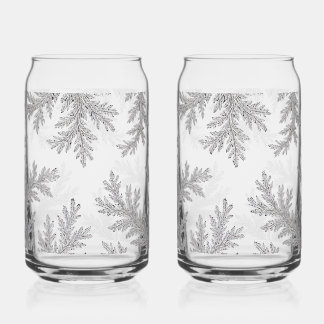 Verre Canette Emballage de fougère givré