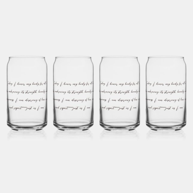 Verre Canette Embrasser ma beauté unique (Recto)