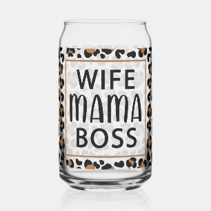Verre Canette Empreinte de léopard de femme mère