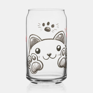 Verre Canette empreintes de chat