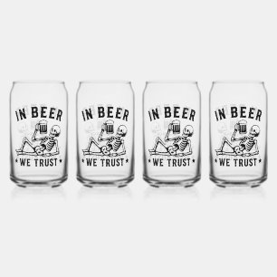 Verre Canette En bière, nous faisons confiance au squelette rafr