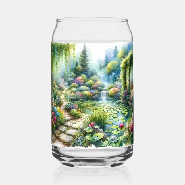 Verre Canette Enchanted Waterfall Garden Lily Pond (Recto)