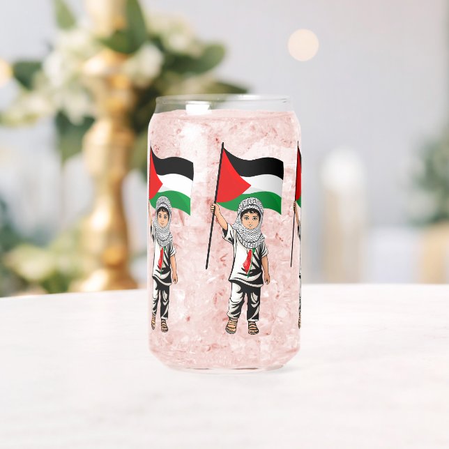 Verre Canette Enfant avec le drapeau de Keffiyeh Palestine (Insitu (Mariage))
