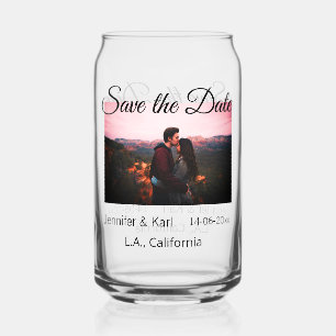 Verre Canette Enregistrer la date ajouter nom du couple place da