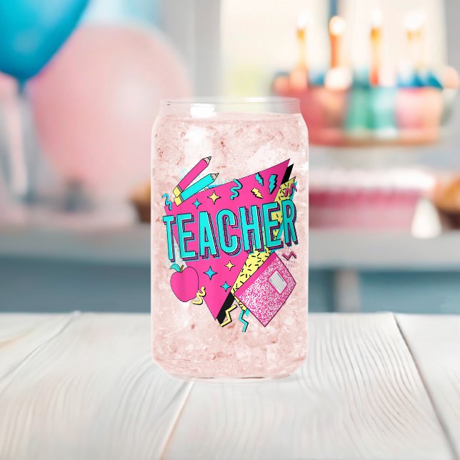 Verre Canette Enseignant Rétro Années 90 Couleur Enseignant Rent (Insitu (Baby Shower))