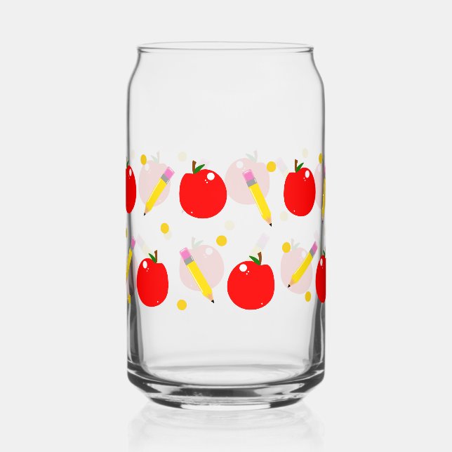 Verre Canette Enseignant Vie Mignonne École Can Glass Wrap (Recto)