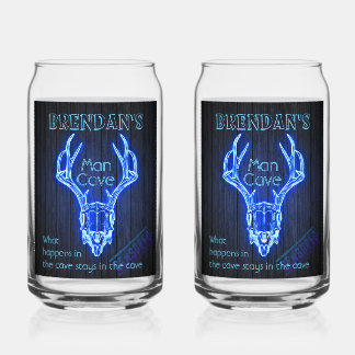 Verre Canette Enseigne de grotte d'homme néon cerf bois de cerf