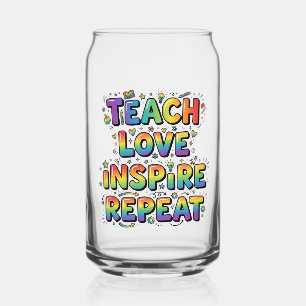 Verre Canette Enseigner Amour Inspirer Répéter Arc-en-ciel Ensei