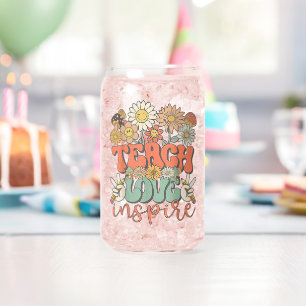 Verre Canette Enseigner Amour Inspirer Rétro Rentree Scolaire