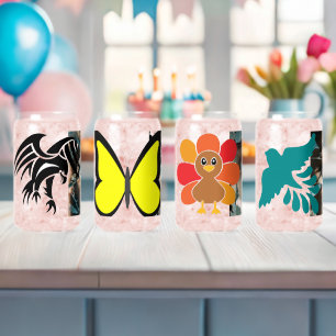 Verre Canette Ensemble de boissons colorées pour oiseaux et amou