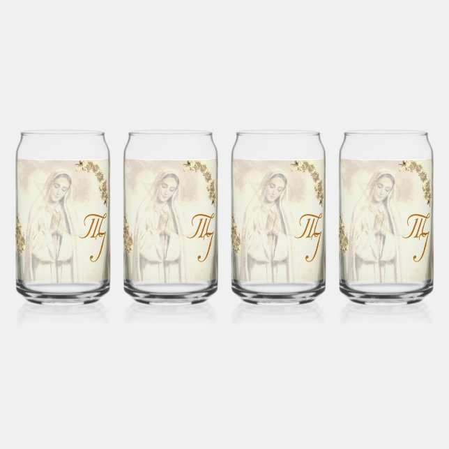 Verre Canette Ensemble de boissons élégant à monogramme Vierge M (Recto)