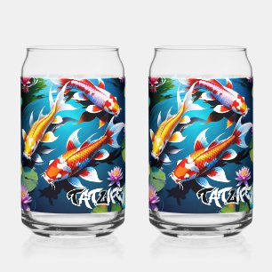 Verre Canette Ensemble de produits de boisson Koi Fish
