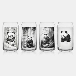 Verre Canette Ensemble de produits de boisson Panda Cute