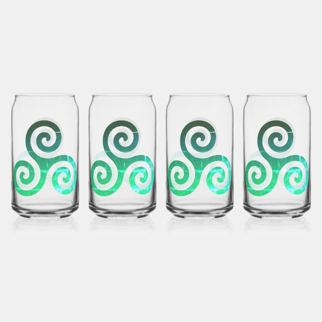 Verre Canette Ensemble de symboles celtiques anciens Emerald Tri (Recto)