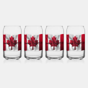Verre Canette Ensemble de vaisselle avec drapeau du Canada