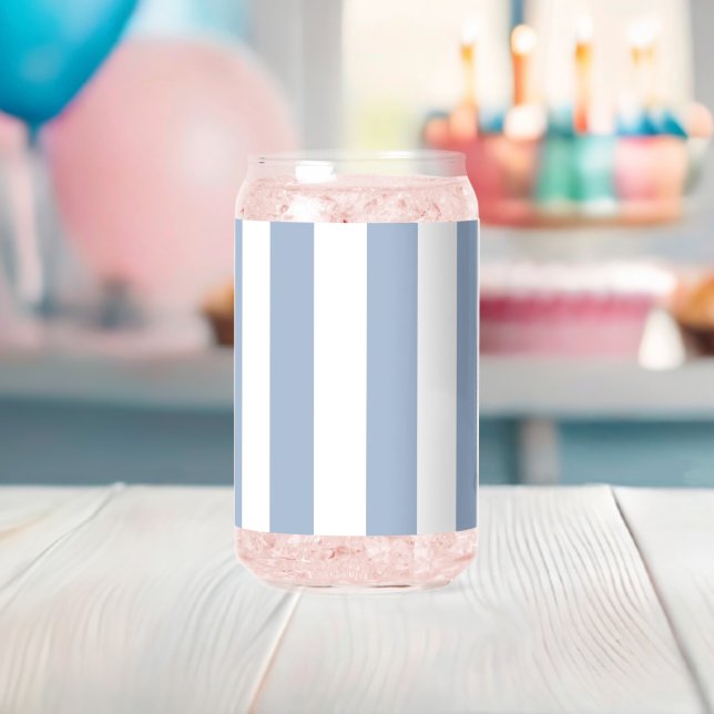 Verre Canette Ensemble de vaisselle bleu et blanc rayé (Insitu (Baby Shower))