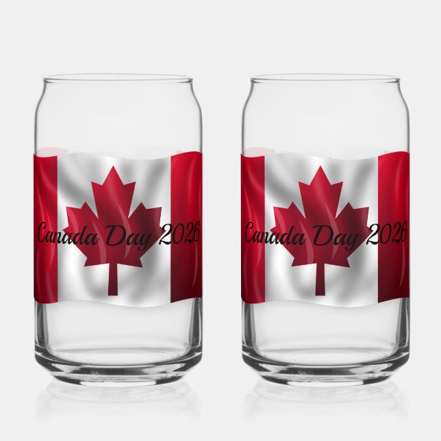 Verre Canette Ensemble de vaisselle de drapeau du Canada (Recto)