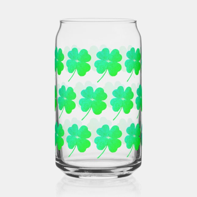 Verre Canette Ensemble de vaisselle de la Saint-Patrick Shamrock (Recto)