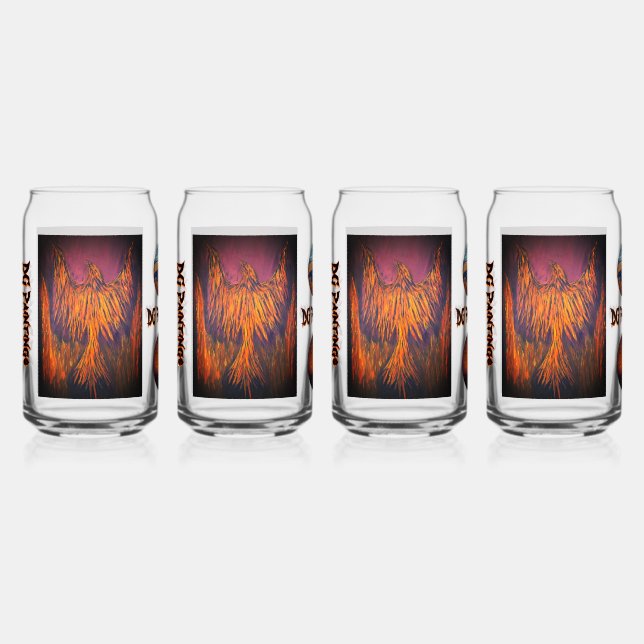 Verre Canette Ensemble de vaisselle DG Paintings Fire Phoenix (Recto)
