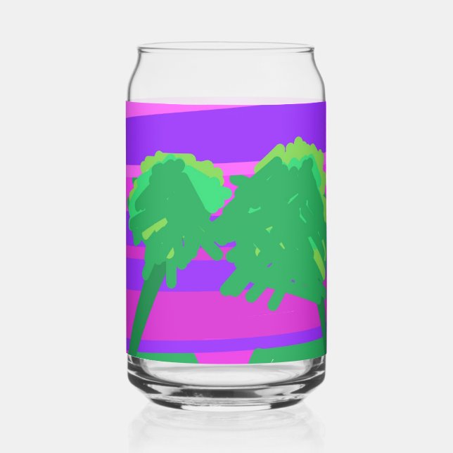 Verre Canette Ensemble de verrerie Mt. Sunset rose vert violet (Recto)