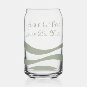 Verre Canette Ensemble mariage Couple Green Seafoam Waves Drinkw