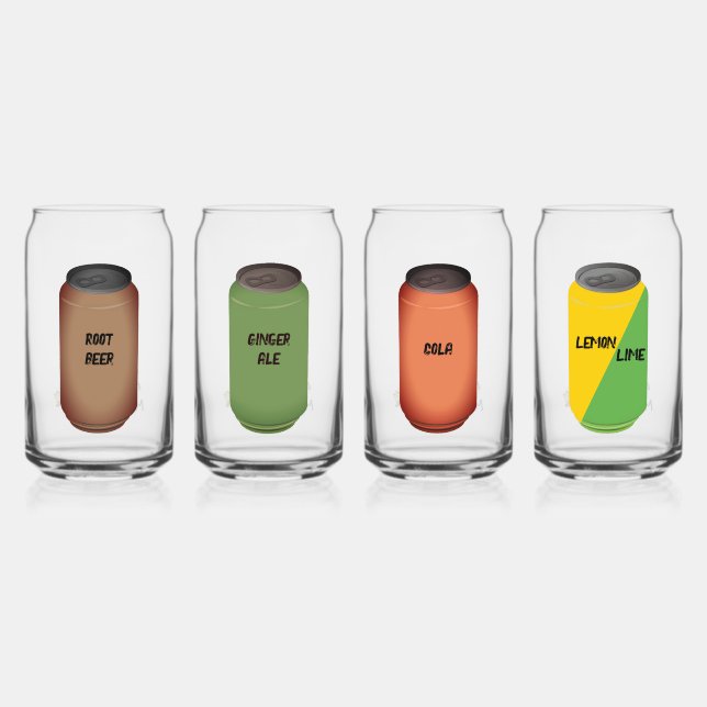 Verre Canette Ensemble "Soda" de Drinkware Can Glass (Recto)