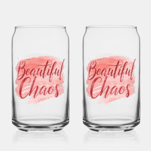 Verre Canette Esthétique Belle Typographie de Script de Chaos