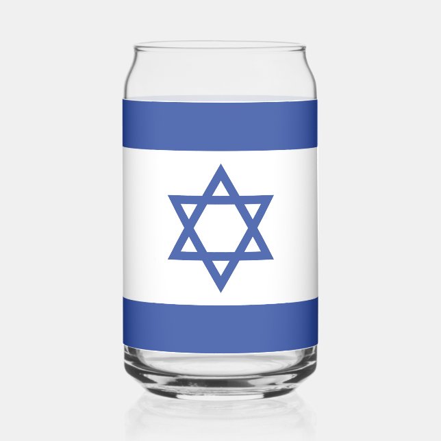 Verre Canette Etat d'Israël Drapeau, Étoile de David Juifs (Gauche)