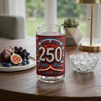 Verre Canette Étoiles et bandes vintage pour le 250e anniversair