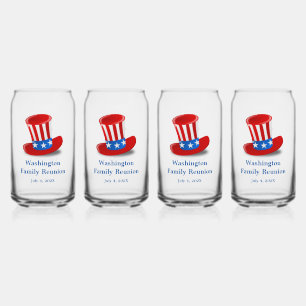 Verre Canette Étoiles, rayures, et Sips : Bière Patriotique Cust