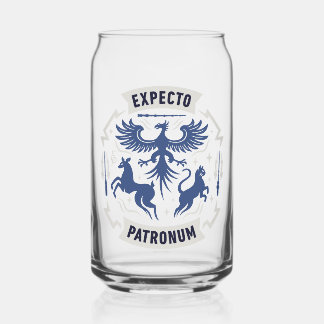 Verre Canette Expecto Patronum Graphisme Silhouette Vintage