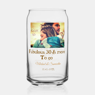 Verre Canette Fabulos 30 ans anniversaire ajouter nom photo date