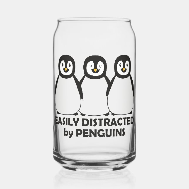 Verre Canette Facilement distrait par les pingouins (Recto)