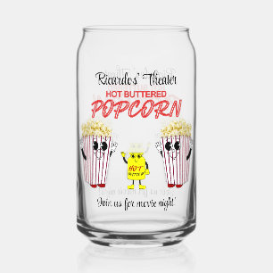 Verre Canette Family Movie Theater Fun Popcorn Mascots