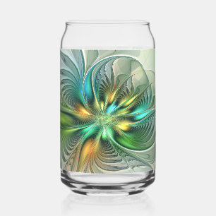Verre Canette Fantaisie Abstraite Moderne Fleur Fractale Colorée