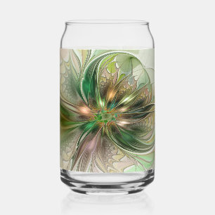 Verre Canette Fantaisie Abstraite Moderne Fleur Fractale Colorée