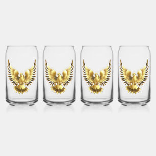 Verre Canette Faux Gold Foil Peace Dove en noir